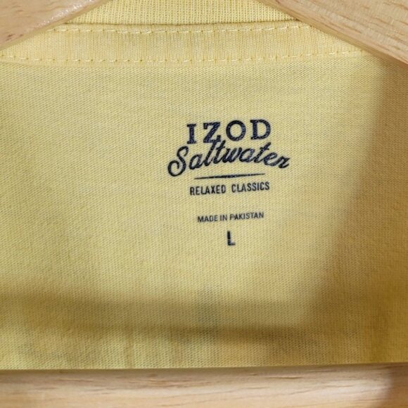 Izod Saltwater Short Sleeve TShirt Yellow Large Eddies Lobster Shack Get Cracked - Picture 5 of 7